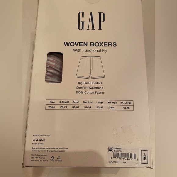 NWT GAP Mens 3 Pack Woven Boxers with Functional Fly Size Small 30-31 - Picture 2 of 3